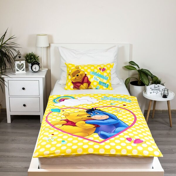 Jerry Fabrics povlečení do postýlky WTP SMILE BABY MEDVÍDEK PÚ, žluté, bavlna hladká, 100x135cm + 40x60cm