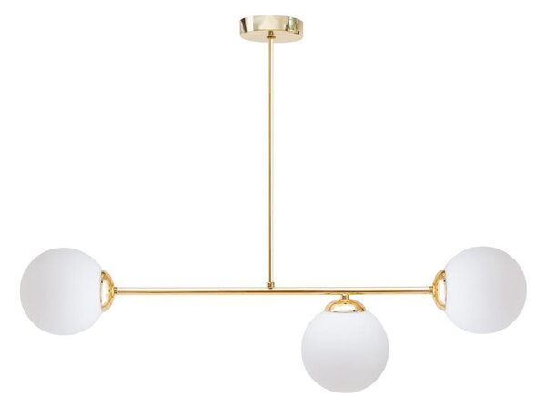 Lustr na tyči FIRA 3xE27/60W/230V zlatá