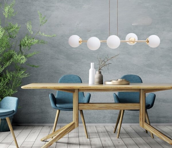 Lustr na lanku FIRA 5xE27/60W/230V zlatá