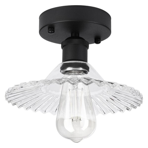 Přisazený lustr TRISH 1xE27/15W/230V černá/čirá