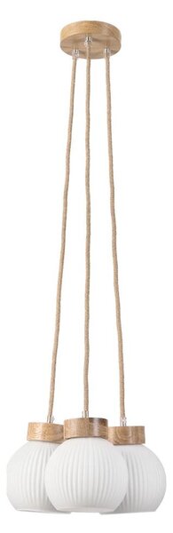 Lustr na lanku LOOMIS 3xE27/15W/230V 83 cm béžová/dub
