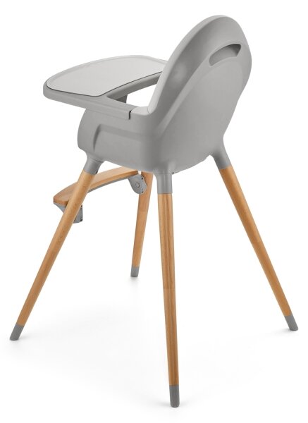 KINDERKRAFT - Dětská jídelní židle 2v1 FINI2 buk/šedá