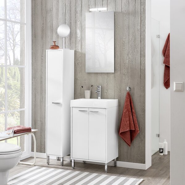 VYSOKÁ SKŘÍŇ, bílá, bílá, 25/152/30 cm Stylife - Koupelnové série