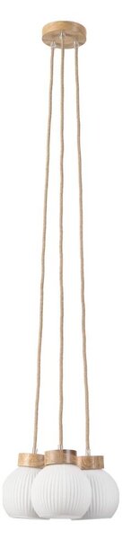 Lustr na lanku LOOMIS 3xE27/15W/230V 130 cm béžová/dub