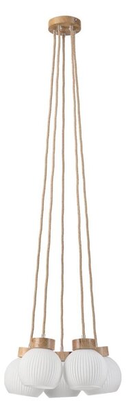 Lustr na lanku LOOMIS 5xE27/15W/230V 130 cm béžová/dub