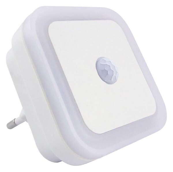 LED Noční světlo se senzorem pohybu a soumraku LED/0,5W/230V bílá