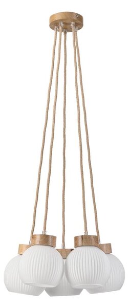 Lustr na lanku LOOMIS 5xE27/15W/230V 83 cm béžová/dub