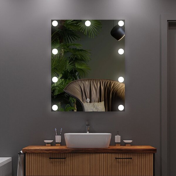 LED Zrcadlo s osvětlením 9xLED/1W/230V 3000/4000/6000K 50x40 cm IP44