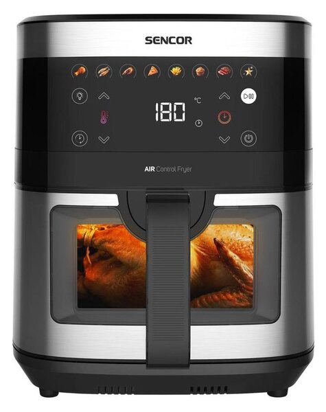 Sencor - Horkovzdušná fritéza 9 l 1700W/230V černá/matný chrom