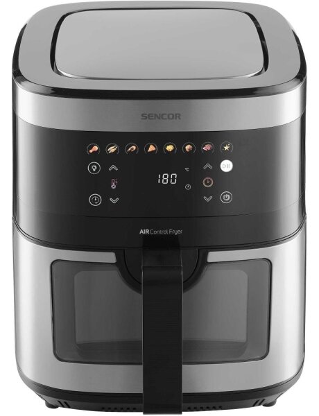 Sencor - Horkovzdušná fritéza 9 l 1700W/230V černá/matný chrom