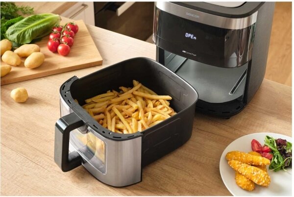 Sencor - Horkovzdušná fritéza 9 l 1700W/230V černá/matný chrom