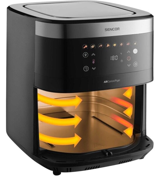 Sencor - Horkovzdušná fritéza 9 l 1700W/230V černá/matný chrom