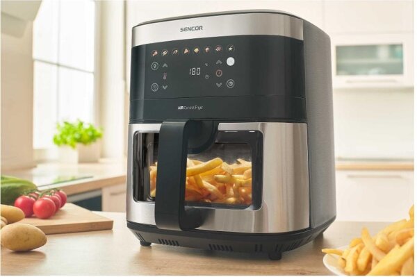 Sencor - Horkovzdušná fritéza 9 l 1700W/230V černá/matný chrom