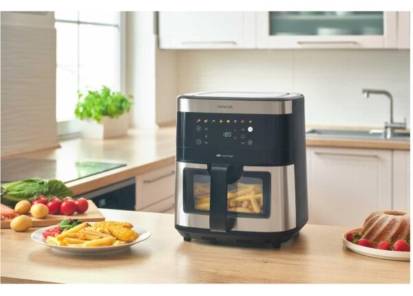 Sencor - Horkovzdušná fritéza 9 l 1700W/230V černá/matný chrom