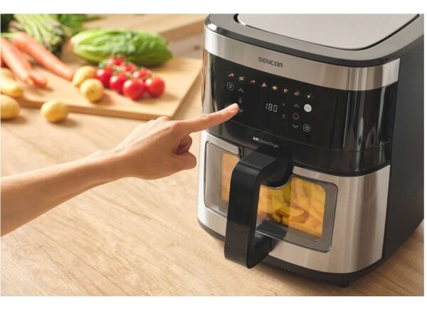 Sencor - Horkovzdušná fritéza 9 l 1700W/230V černá/matný chrom