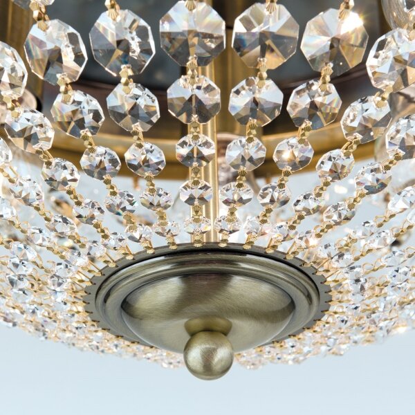 Orion DLU 1840/47-Křišťálové str. svítidlo PLAFOND 6xE27/40W/230V pr.47 cm bronz
