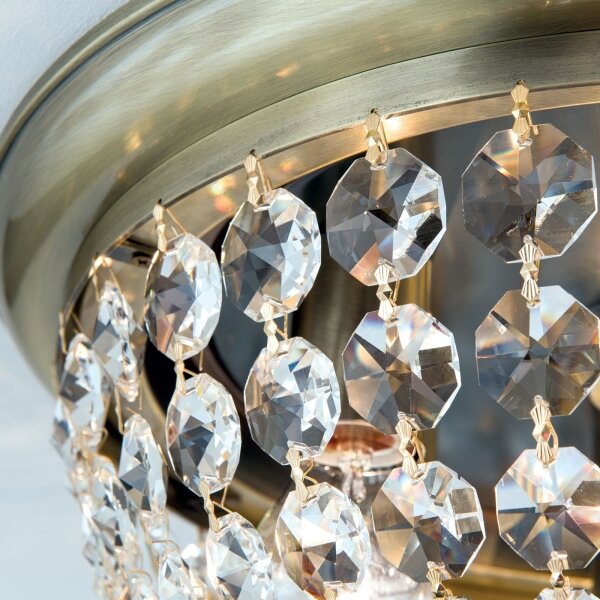 Orion DLU 1840/47-Křišťálové str. svítidlo PLAFOND 6xE27/40W/230V pr.47 cm bronz
