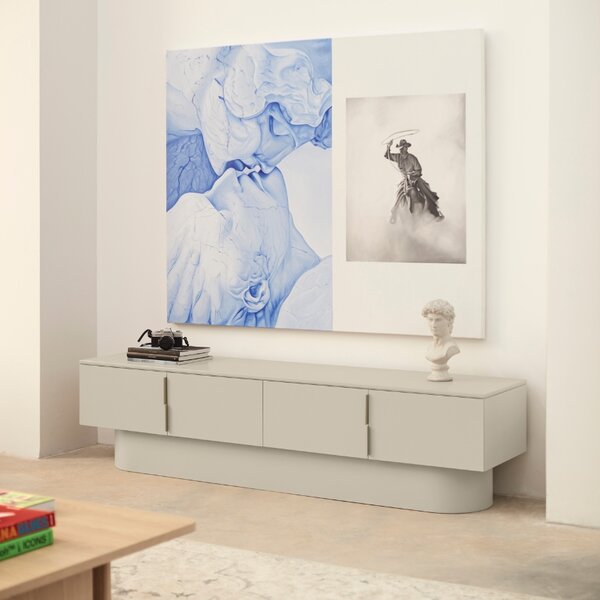 Teulat Béžový lakovaný TV stolek Totem 200 x 47 cm