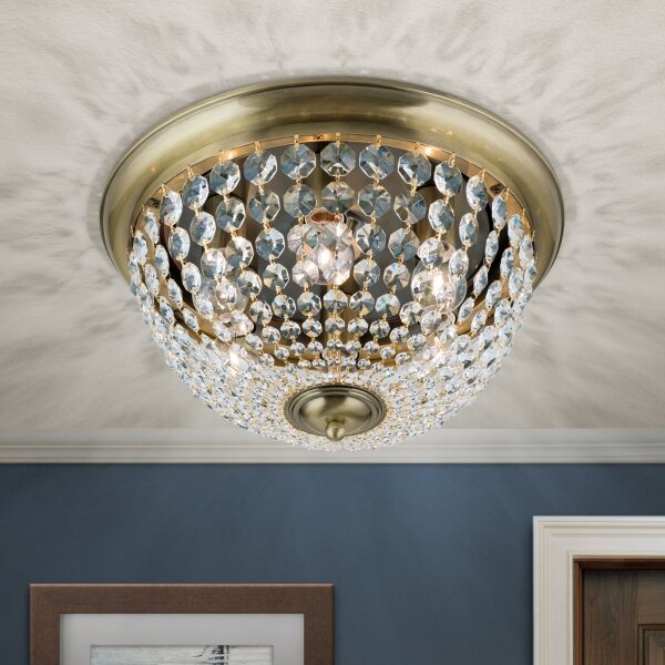 Orion DLU 1840/47-Křišťálové str. svítidlo PLAFOND 6xE27/40W/230V pr.47 cm bronz