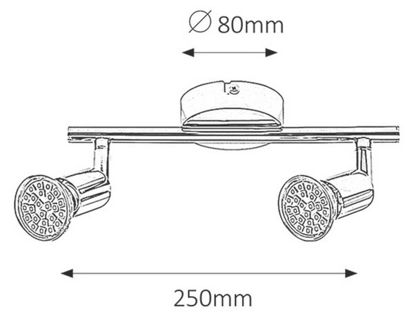 Rabalux LED přisazené bodové svítidlo Norton 2x3W | GU10 | 440lm | 3000K - chrom