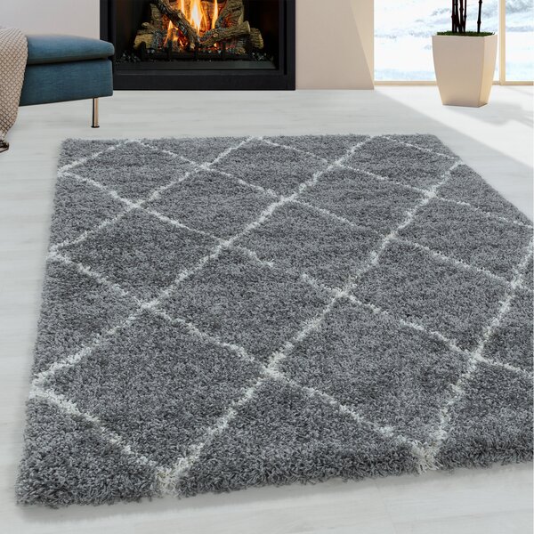 Kusový koberec Alvor Shaggy 3401 grey 280x370 cm
