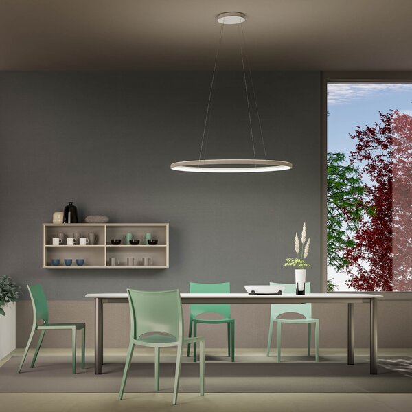 Redo 01-3812 Nobu, oválné bílé závěsné svítidlo LED 80W 3000/4000K, 80x52cm, tříkrokové stmívání