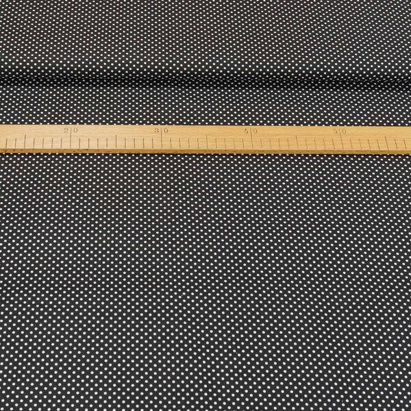Bavlněné plátno 103000/7676 BLACK, bílý puntík na černé, š.140cm (látka v metráži)