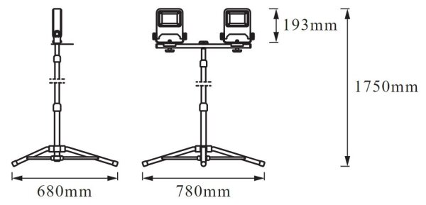 Osram - LED Reflektor s držákem TRIPOD 2xLED/30W/230V IP65