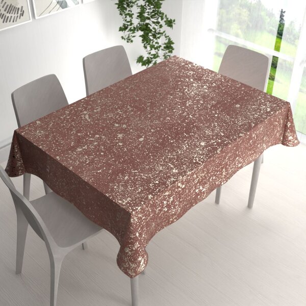 Biante Sametový obdélníkový ubrus Isabela IBL-013 Gold Design starorůžový 60x100 cm
