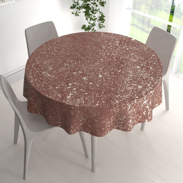 Biante Velký sametový kulatý ubrus Isabela IBL-013 Gold Design starorůžový Ø 150 cm