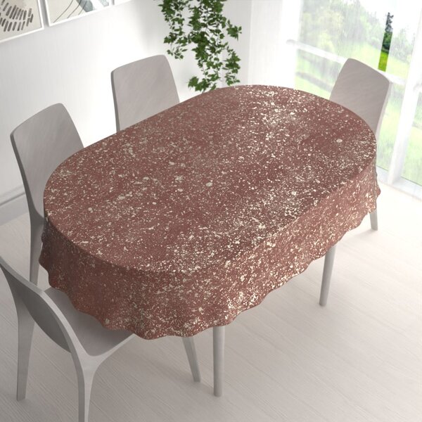 Biante Sametový oválný ubrus Isabela IBL-013 Gold Design starorůžový 60x100 cm