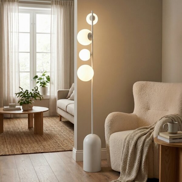 Stojací lampa ETNO 4xG9/8W/230V bílá