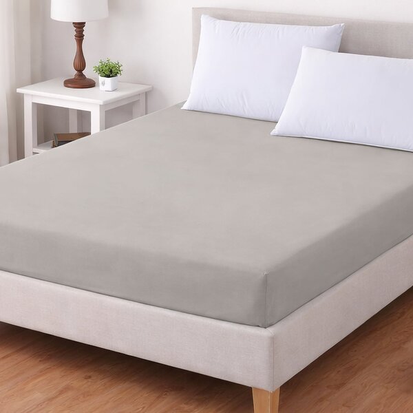 TextilCentrum Luxusní napínací mako-jersey prostěradlo s lycrou DELUXE Collection 90x200cm elastické, světle šedé