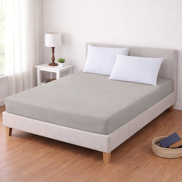TextilCentrum Luxusní napínací mako-jersey prostěradlo s lycrou DELUXE Collection 90x200cm elastické, světle šedé