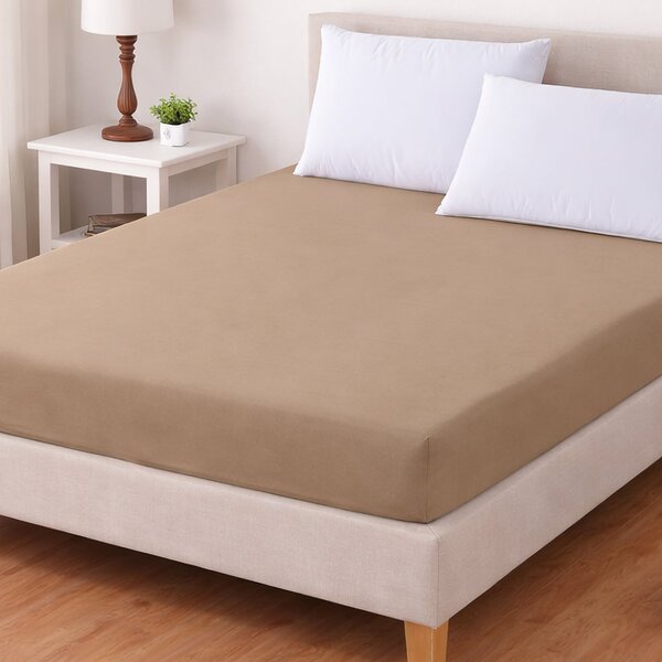 TextilCentrum Luxusní napínací mako-jersey prostěradlo s lycrou DELUXE Collection 90x200cm elastické, kávové