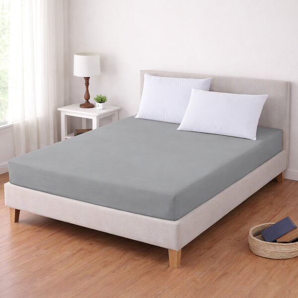 TextilCentrum Luxusní napínací mako-jersey prostěradlo s lycrou DELUXE Collection 90x200cm elastické, šedé