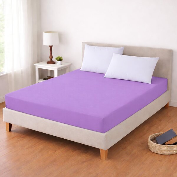 TextilCentrum Luxusní napínací mako-jersey prostěradlo s lycrou do postýlky DELUXE Collection 60x120cm / 20cm elastické, fialové