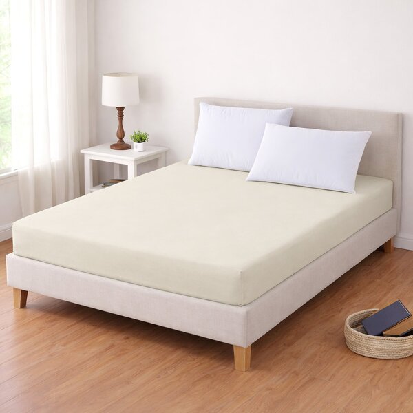 TextilCentrum Luxusní napínací mako-jersey prostěradlo s lycrou DELUXE Collection 90x200cm elastické, měsíční jas / krémové