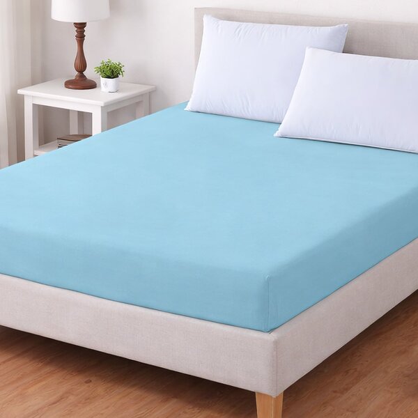 TextilCentrum Luxusní napínací mako-jersey prostěradlo s lycrou do postýlky DELUXE Collection 60x120cm / 20cm elastické, světle modré