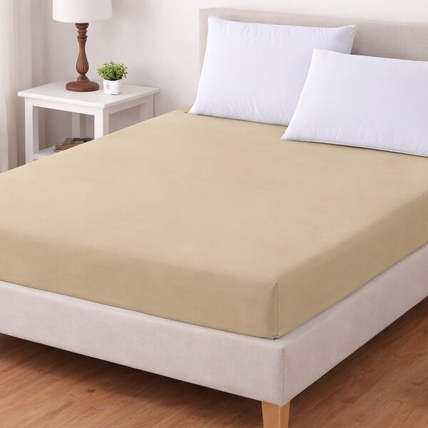 TextilCentrum Luxusní napínací mako-jersey prostěradlo s lycrou DELUXE Collection 90x200cm elastické, smetanové