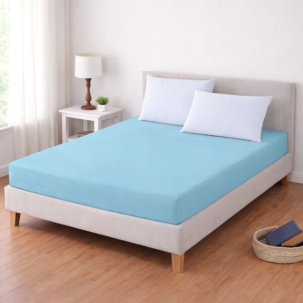TextilCentrum Luxusní napínací mako-jersey prostěradlo s lycrou do postýlky DELUXE Collection 60x120cm / 20cm elastické, světle modré