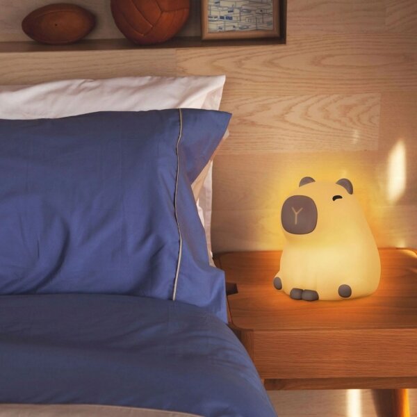 LED RGBW Stmívatelná dětská lampa LED/1W/5V USB 1200 mAh kapybara