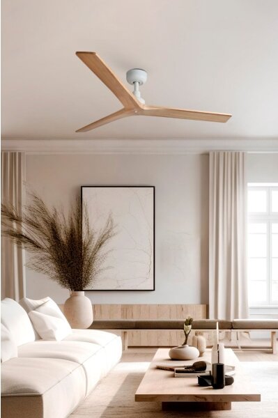 FARO 34280 - Stropní ventilátor KLIM M borovice/bílá pr. 125 cm+dálkové ovládání