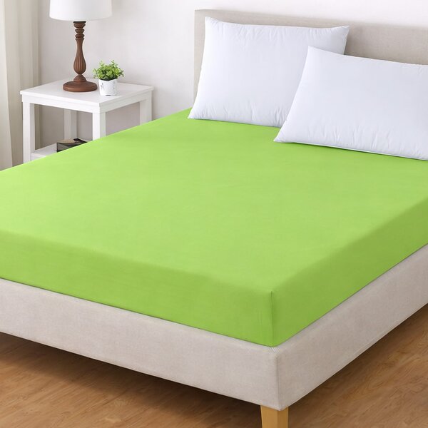 TextilCentrum Luxusní napínací mako-jersey prostěradlo s lycrou DELUXE Collection 180x200cm elastické, zelené kiwi