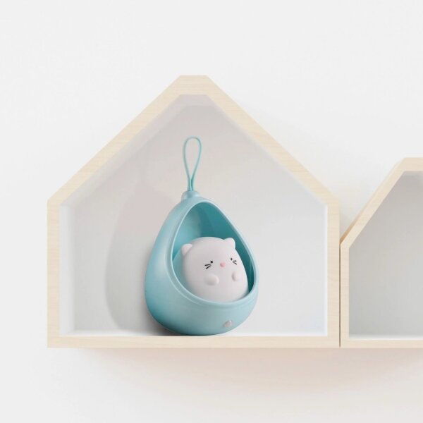 LED Dětské orientační svítidlo se senzorem KITTY LED/0,5W/5V USB modrá
