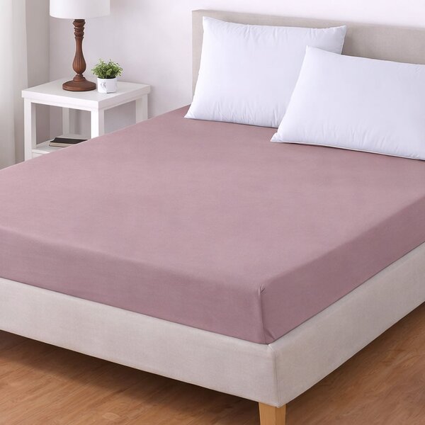 TextilCentrum Luxusní napínací mako-jersey prostěradlo s lycrou DELUXE Collection 90x200cm elastické, pudrové