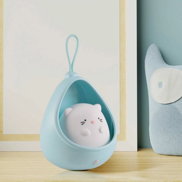 LED Dětské orientační svítidlo se senzorem KITTY LED/0,5W/5V USB modrá