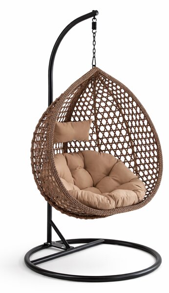 Skládací závěsné houpací křeslo Houseland Lisso XL hnědé