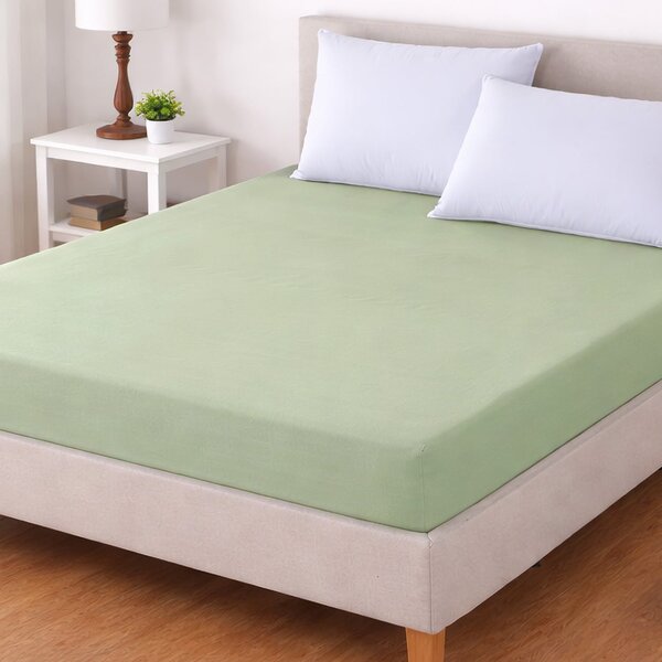 TextilCentrum Luxusní napínací mako-jersey prostěradlo s lycrou DELUXE Collection 90x200cm elastické, pistáciové
