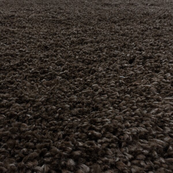 Kusový koberec Fluffy Shaggy 3500 brown kruh 200x200 cm